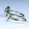Australian Crystal Opal & Diamond Gold Engagement and Wedding Ring Set - Size  6.25 US Code T72