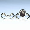 Australian Crystal Opal & Diamond Gold Engagement and Wedding Ring Set - Size  6.25 US Code T72