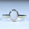 Natural Australian White Opal Gold Ring 