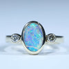 Natural Australian Boulder Opal Gold and Diamond Ring