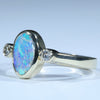 10k Gold - Solid Queensland Boulder Opal - Natural Diamonds
