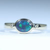 Natural Australian Black Opal Gold and Diamond Ring 