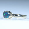 10k Gold - Solid Lightning Ridge Black Opal - Natural Diamonds