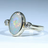 10k Gold - Solid Coober Pedy White Opal - Natural Diamonds