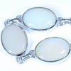 Natural Coober Pedy Solid Opal Silver Bracelet 15.5cm - 18.5cm Code  D57