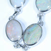 Natural Australian Opal Silver Bracelet
