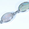 Natural Australian Solid Opal Silver Bracelet 15.5cm - 18.75cm Code  D49
