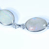 Natural Australian Solid Opal Silver Bracelet 15.5cm - 18.75cm Code  D49