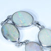 Natural Australian Solid Opal Silver Bracelet 15.5cm - 18.75cm Code  D49