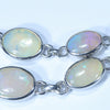 Natural Coober Pedy Solid Opal Silver Bracelet 15.5cm - 18cm Code  D22