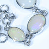 Natural Coober Pedy Solid Opal Silver Bracelet 15.5cm - 18cm Code  D22