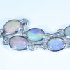 Natural Australian Boulder Opal Silver Bracelet