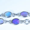 Australian Boulder Opal Silver Bracelet 13cm - 15.5cm Code  D50