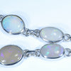 Natural Coober Pedy Solid Opal Silver Bracelet 14cm - 18cm Code  D23