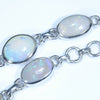 Natural Coober Pedy Solid Opal Silver Bracelet 14cm - 18cm Code  D23