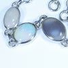 Natural Coober Pedy Solid Opal Silver Bracelet 14cm - 18cm Code  D23