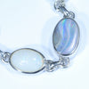 Natural Australian Solid Opal Silver Bracelet 15cm - 18cm Code  D24