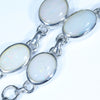 Natural Australian Solid Opal Silver Bracelet 15cm - 18cm Code  D24