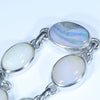 Natural Australian Solid Opal Silver Bracelet 15cm - 18cm Code  D24