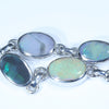 Australian Boulder Opal and Black Opal Silver Bracelet 14cm - 17cm Code  D27