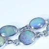 Australian Boulder Opal and Black Opal Silver Bracelet 14cm - 17cm Code  D27