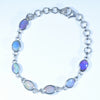 Australian Boulder Opal Silver Bracelet 13cm - 15.5cm Code  D50