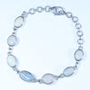 Natural Australian Solid Opal Silver Bracelet 15cm - 18cm Code  D24