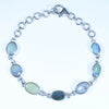 Australian Boulder Opal and Black Opal Silver Bracelet 14cm - 17cm Code  D27