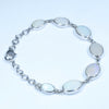 Natural Coober Pedy Solid Opal Silver Bracelet 15.5cm - 18.5cm Code  D57