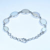 Natural Coober Pedy Solid Opal Silver Bracelet 15.5cm - 18.5cm Code  D57