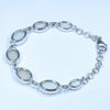 Natural Coober Pedy Solid Opal Silver Bracelet 15.5cm - 18.5cm Code  D57