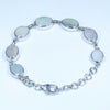 Natural Australian Solid Opal Silver Bracelet 15.5cm - 18.75cm Code  D49