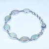 Natural Australian Solid Opal Silver Bracelet 15.5cm - 18.75cm Code  D49