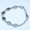 Natural Australian Solid Opal Silver Bracelet 15.5cm - 18.75cm Code  D49