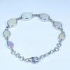 Natural Coober Pedy Solid Opal Silver Bracelet 15.5cm - 18cm Code  D22