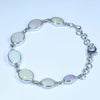 Natural Coober Pedy Solid Opal Silver Bracelet 15.5cm - 18cm Code  D22