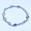 Australian Boulder Opal Silver Bracelet 13cm - 15.5cm Code  D50