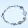 Natural Coober Pedy Solid Opal Silver Bracelet 14cm - 18cm Code  D23