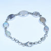 Natural Coober Pedy Solid Opal Silver Bracelet 14cm - 18cm Code  D23