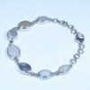 Natural Coober Pedy Solid Opal Silver Bracelet 14cm - 18cm Code  D23