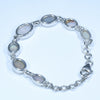 Natural Coober Pedy Solid Opal Silver Bracelet 14cm - 18cm Code  D23