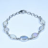 Natural Australian Solid Opal Silver Bracelet 15cm - 18cm Code  D24