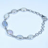 Natural Australian Solid Opal Silver Bracelet