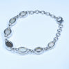 Natural Australian Solid Opal Silver Bracelet 15cm - 18cm Code  D24