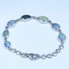 Australian Boulder Opal and Black Opal Silver Bracelet 14cm - 17cm Code  D27