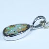 Australian Boulder Opal Silver Pendant with Silver Chain (12mm x 6mm) Code - Y6307