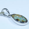 Australian Boulder Opal Silver Pendant with Silver Chain (12mm x 6mm) Code - Y6307