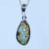 Australian Boulder Opal Silver Pendant with Silver Chain (12mm x 6mm) Code - Y6307