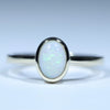 Natural Australian White Opal Gold Ring