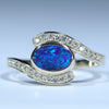 Natural Australian Boulder Opal Gold and Diamond Ring